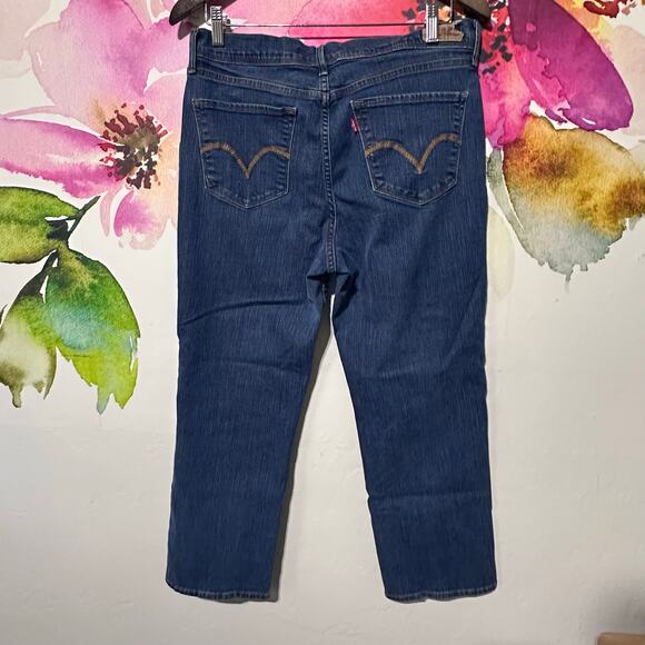 Levis 512 Womens Jeans Perfectly Slimming Straight Leg Dark Wash Stretch 14P - Picture 3 of 5